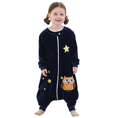 MICHLEY Bebe Gigoteuse avec Jambes, Manche Longue l'hiver Gigoteuse a Pied, Bebe Garcon Vetement Enfant Naissance Cadeau pour 3-5 Ans