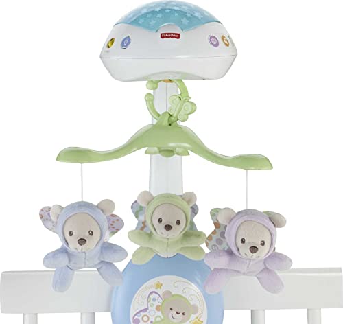 Fisher-Price - Mobile Doux Rêves Papillon - Veilleuse avec Projection de Lumière - 3 Peluches, 3 Modes Audio - Adapté aux Bébés - Cadeau de 0 à 5 mois, CDN41
