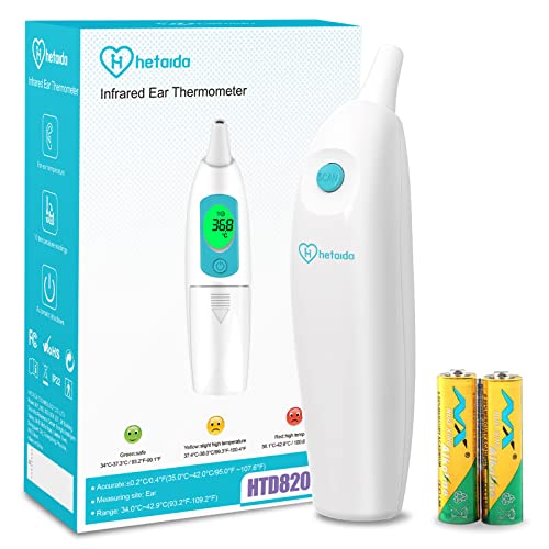 Thermometre auriculaire, Thermomètre auriculaire bebe, Thermometre médical pour bébé et adulte, Termometre infrarouge avec enregistrement de la température