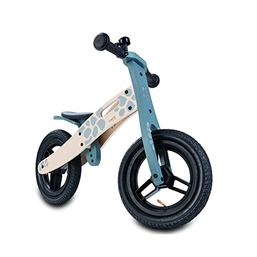 hauck Draisienne Evolutive Balance N Ride, Velo Bebe en Bois à Partir de 2 Ans (Certifiée FSC®), Selle Réglable, Roues Pneumatiques 12 Pouces, Sonnette, Tortue