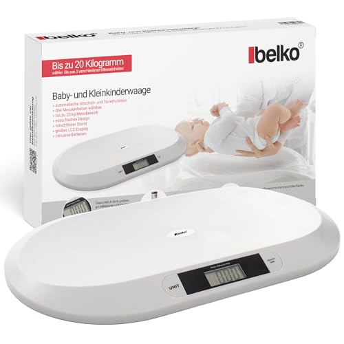 Belko® Pèse-bébé plat numérique jusqu'à 20 kg - Balance d'allaitement pour bébé - Pèse-animal - Pèse-bébé - Pèse-bébé - Pèse-bébé