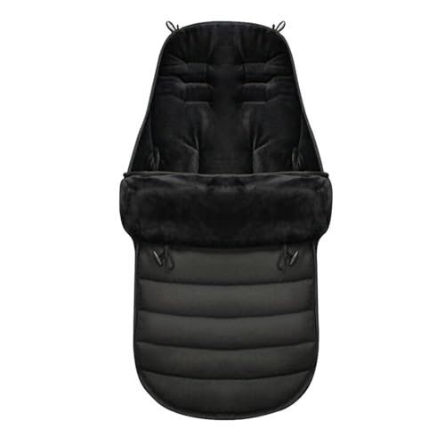 Chancelière Universelle Poussette, Chanceliere Bebe Poussette Bebe Confort, Chancelière Poussette avec Fermetures Éclair, Doublées Polaire Chancelières pour Landau, Lavable et Détachable (Noir 2)