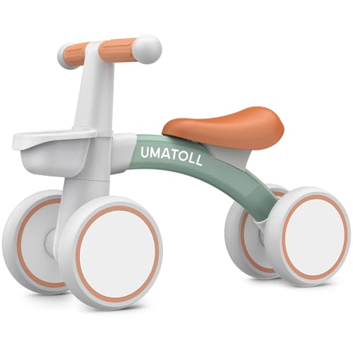 Umatoll Draisienne Bebe 1 an, Jouet Enfant pour 12-24 Mois, Vélo avec Panier pour Garçons et Filles, Premier Cadeau Anniversaire Noel (Vert)