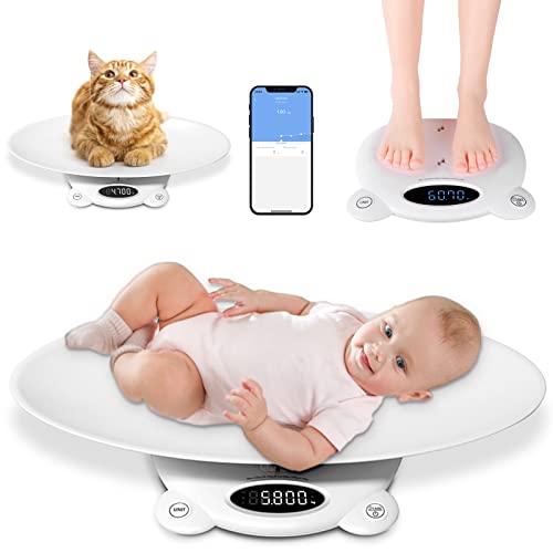 FitTrack Pèse-Personne Bluetooth pour Animaux de Compagnie et Adultes, Balance Évolutive avec Fonction Tare, Écran LCD, Capacité 20 kg pour Animaux, 120 kg pour Adultes