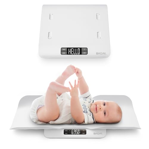 BAGAIL Pèse-bébé avec Surface de Pesée Sûre et Confortable, Peut également être Utilisée Comme Balance pour Tout-petit, Animaux de Compagnie, Balance Numérique pour Enfants jusqu'à 30kg