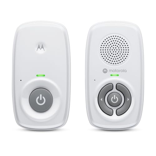 Motorola Nursery AM21 Audio Baby Monitor - Moniteur numérique avec technologie DECT pour la surveillance audio - Longue portée - Microphone haute sensibilité - Blanc