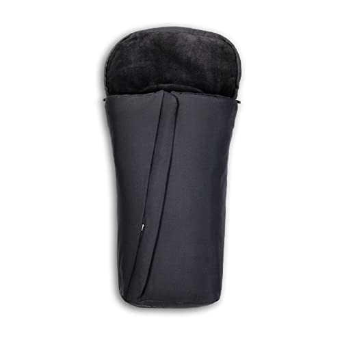 hauck Chanceliere Universelle pour Poussette et Remorque Velo, Nid d'Ange Bebe en Polaire Chaude, Fentes pour Harnais 5 Points, Lavable en Machine, Noir