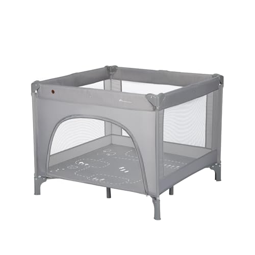 Bebeconfort Adonis, lit parapluie et parc bébé 2-en-1, 0-3 ans (15 kg), lit bébé pliable compact, fenêtre d’entrée latérale, grand matelas rembourré, facile à plier, design stable, Mineral Grey