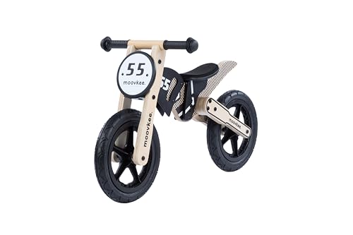 COIL Vélo d'équilibre pour enfant, Roues 12 pouces, Pneus anti-crevaison, Cadre bois, Rouge et Bleu Métallique, 3 ans et plus