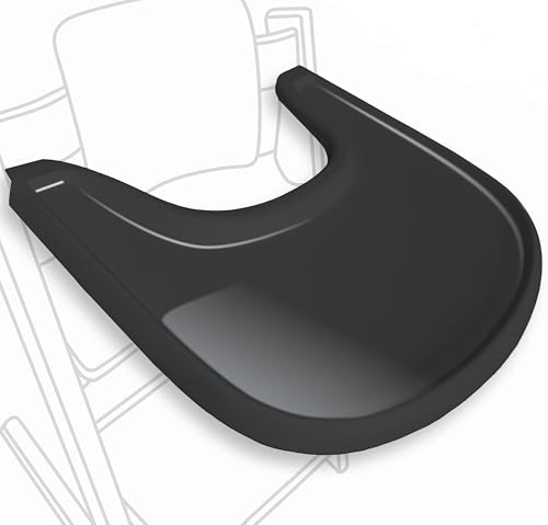 Table de chaise haute compatible avec la chaise Stokke Tripp Trapp Trapp avec surface d'aspiration puissante et lisse, design ergonomique incurvé, noir brillant, sans BPA, facile à assembler