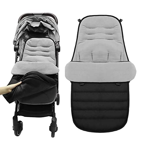 Chanceliere Universelle pour Poussette, Gobesty Couverture Poussette Bebe Hiver, Imperméable Détachable Sac de Couchage Bébé Hiver avec Fermeture Éclair, pour de 0 à 4 ans Bébé, Noir
