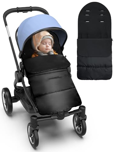 DMTIVMG Chanceliere Bébé Poussette Universelle en Hauteur sur 3 Niveaux Double Zip Sac de Couchage Thermique pour Landau Universelle Couverture Sièges Auto de Bébé d'hiver Lavable en Machine